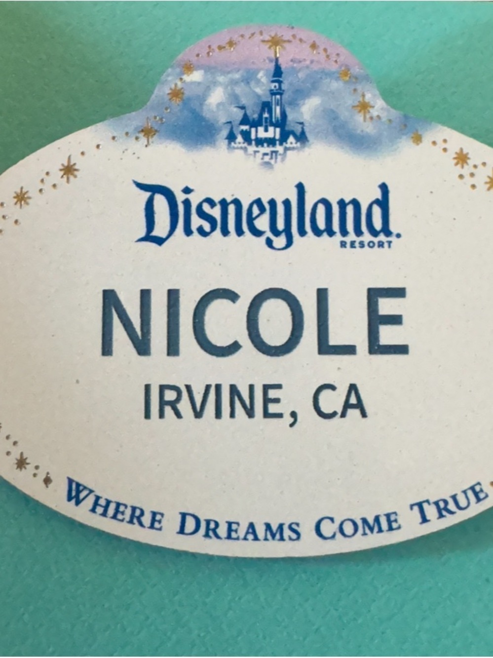 Disneyland Personalized Name Badge - Blue and White authentic